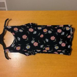 Navy Floral Cold Shoulder Top